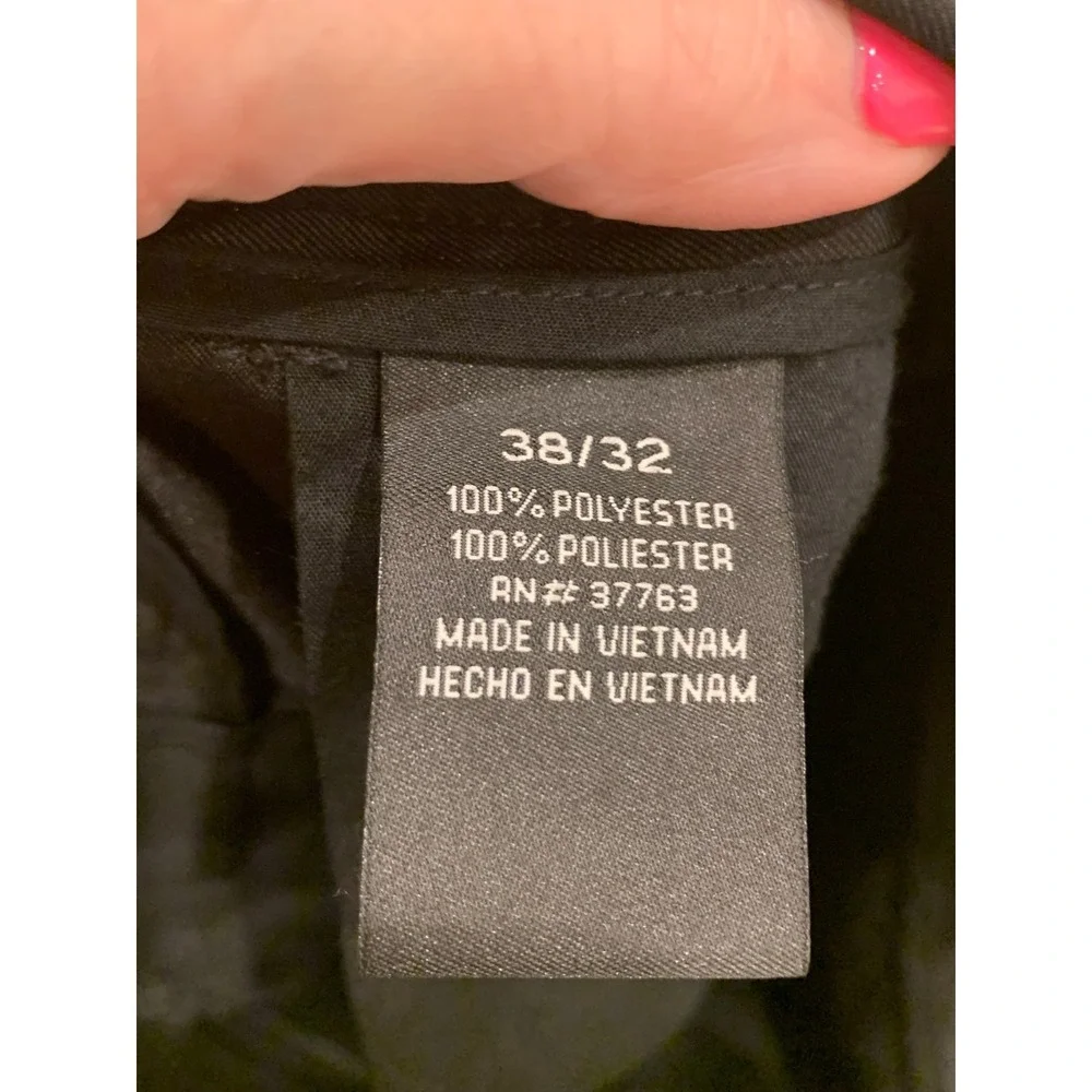 Perry Ellis Portfolio Pleated Dress Pants Men's 38 x 32 Mid‎ Rise Black Office